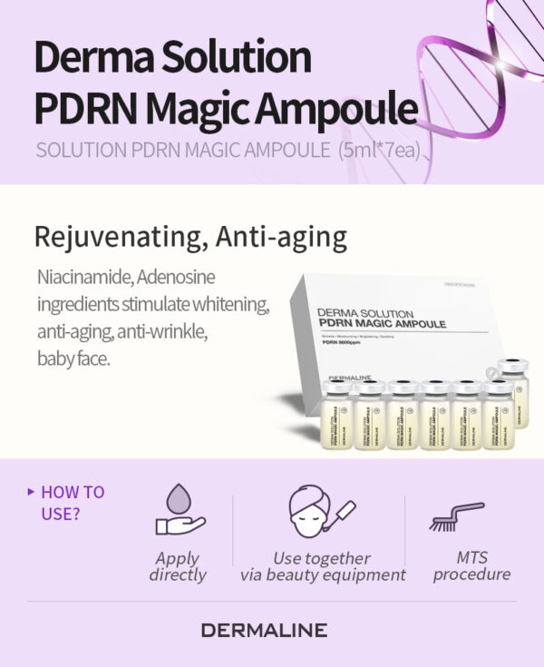Dermaline Derma Solution PDRN magic ampoule 三文魚DNA魔法安瓶 5ml*7 - Image 4